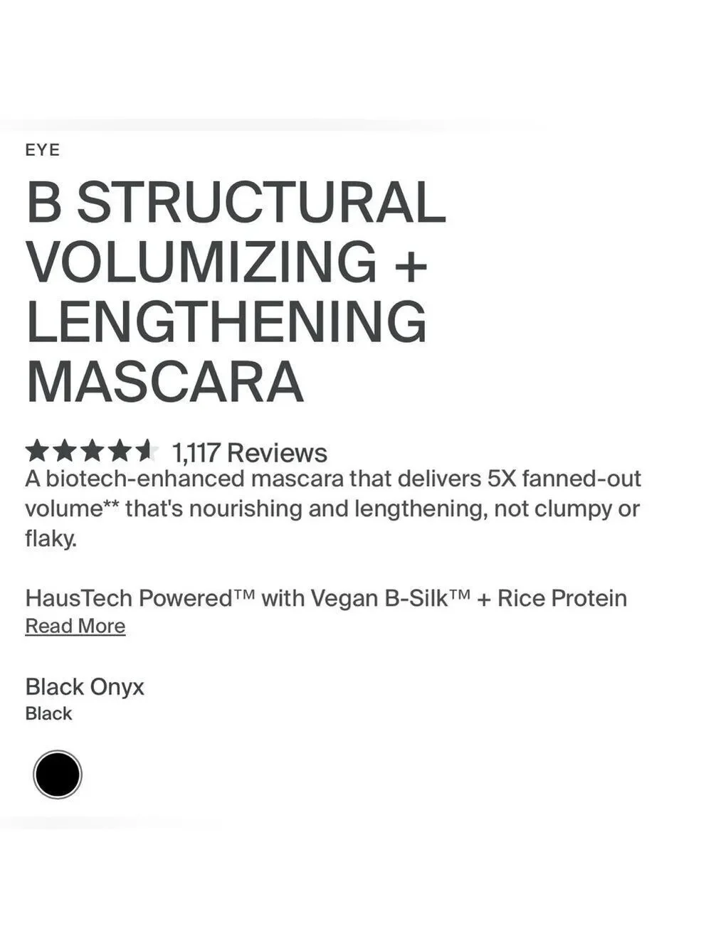 NIB Haus Labs By Lady Gaga B Structural Volumizing & Lengthening Mascara